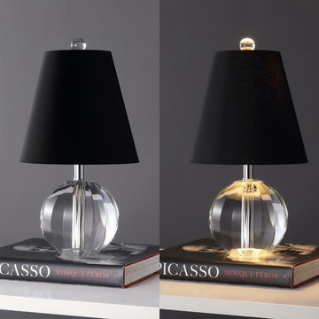 Goddard 16" Crystal Ball/Metal LED Table Lamp - JONATHAN Y